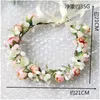 Floral Crown Hair Band Girl Flower Wreath Head Pieces Headband Halo Headpiece Garland Festival Wedding Party Q241L