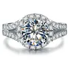 Test de beauté positif 2ct 8mm D-e Moisanite Diamond Ring S925 Bijoux de fiançailles pour les femmes225i
