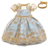 Robes de fille enfant en bas âge filles robe 1 an anniversaire bébé fille vêtements né robe de baptême princesse pour la taille 0-2T