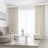 Nordic Curtains for Living Dining Room Bedroom Simple Light Luxury Milky White Bay Window Velvet Cloth Curtain French Window 220525