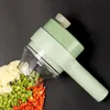 4 em 1 conjunto cortador de legumes elétrico portátil durável pimenta vegetal triturador ferramenta cozinha carregamento usb máquina triturador gengibre 22071369355