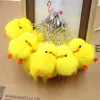 Keychains Cute Simulation Little Yellow Chicken Plush Keychain Women Girls Mobile Phone Bag Pendant Key Ring Fashion Accessories