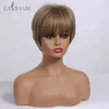 Easihair Bob Straight Brown Mixed Blonde Synthetic Wigs wiht go getsance natural fake hair women daily cosplay party 220525