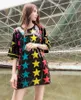 여성용 T 셔츠 대형 느슨한 기하학적 스팽글 2022 여름 패션 힙합 플러스 사이즈 O 넥 풀오버 여성 의류 반팔 탑
