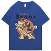 Japanska mäns T-shirt Samurai Turtle Cool Unisex Summer Funny Print Streetwear Toptee European Size Men 220411