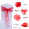 25pcs Organza Chair Sash Bow 커버 연회 웨딩 장식 파티 파티 장식 깎아 지른 직물 공급 Dcoration Mariage 220514