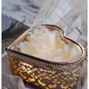 Aangepaste glazen hartvormige sieradenring opbergdoos goud holle mooi modieus voor bruiloft of Valentine 220707