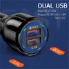 Dual Ports Fast Quick Chargers QC3.0 3.1A 2 USB Power Adapter 5V 9V 12V Car Charge for iPhone Samsung LG Xiaomi Huawei IOS Android Phone Universal