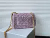 Pink Tweed Classic Mini Flap Facs Chain Luxury Designer Women Prespags Handbags