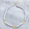 Choker Chokers Go2Boho White Summer Daisy Flower Polymer Clay Neclaces 4mm Disc Beaded Heishi Necklace For Women Minimalist JewelryChokers G