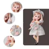 12 بوصة 22 مفاصل متحركة BJD DOLL 31CM 1/6 MAKEUP لباس لطيف بني أزرق العينين مع فستان الأزياء للفتيات لعبة 220608