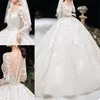 NOUVEAU!!! Robe de mariée de mariée de luxe Dubaï robe de mariée à manches longues en dentelle robe de mariée appliquée élégante arabe personnalisée fabriquée vestidos de novia Vog343