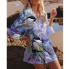 女子水着ハワイアンシャツraajukuヴィンテージボヘミアンレディースビーチシャツボタンアップカーディガン半袖太陽保護ブラウス合計