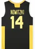 Mänfilmer Deutschland Basketball 14 Dirk Nowitzki Jersey Breatbar Pure Cotton för sportfans broderi och sy teamfärg svart utmärkt kvalitet till försäljning