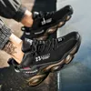 Erkek spor ayakkabılar botları moda açık koşu spor ayakkabıları örgü nefes alabilen yastıklama siyah sepet ayakkabısı erkek büyük boyutu 220812