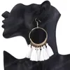 Mode Boheemse etnische franjes Tassel oorbellen voor vrouwen rond cirkelring Dange hangende drop -oorbellen geschenken