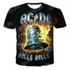 Été AC DC 3D Imprimé Rock Roll Hommes T Shirt Tee Hommes Vêtements À Manches Courtes Top Tees Homme Casual Imprimer O Cou Gentleman 220520