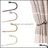 Other Home Decor Garden 2Pcs D Curtain Tieback Buckle Window Hangings Hook Wall Mounted Tassel Holdbacks Accessories Drop Delivery 2021 I2