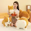 2022 Super Cute Cartoon Corgi Plush Toy Big Fat Dog Doll Sleeping Pillow Puppy Doll for Girl Kids Gift 35 tum 90cm