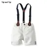 Top- en peuter Baby Boy kledingset Gentleman korte mouw shirt Suspender shorts 2pcs outfits geboren kleding 220620