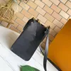 대용량 토트 럭셔리 가방 Neverfull 정품 가죽 핸드백 캐주얼 토트 패션 디자이너 가방 Onthego 여성 핸드백 오픈 레터 퀼트 GM 사이즈 블랙