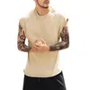 T-shirts pour hommes Tops T Baggy Chemises solides Blouses de mode Sans manches O-cou Blouse d'été Casual Bles22