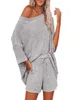 여자 스웨터 Justchicc 가을과 겨울 2022 SUIT SUIT SWEETER OFF SHASKING WAIST SHURMS CASUAL PAJAMA SUIT WOMEN 's