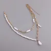 Multilayer Pearl Łańcuch Naszyjnik Dla Kobiet Ślub Bridal Vintage Geometryczny Wisiorek Choker Para Biżuteria