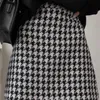 MSFANCY PLAID MINI SKIRT WOMEN BLACK WHITE FASHION公式ファルダスミュージャー韓国スタイルハイウエストショートジュペ220401