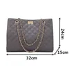 Black Big Tote Сумки для Женщин Цепочка Сумка Crossbody Diamond Решетка Сумка на плечо Женская Большая Кожаная Заплыселка Покупатель Сумки SAC 220326