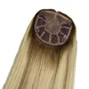 Novo Estoque Balayage Ombre Loiro Cor Pedaços de Cabelo Humano Toppers Mono Com Base de Trama Aberta para queda de cabelo Queda Mulheres