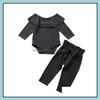 Ensembles de vêtements Bébé Enfants Bébé Maternité Filles Garçons Tenues Infant Barboteuses À Volants Topsandbow Pant Dhrlg