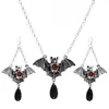 Pendanthalsband Halloween Dark Gothic Red Droplet Bat örhängen Halsbandsmycken Set Överdriven mode 2022 Förenliga GORD229664667
