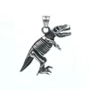 Collane con ciondolo Collana a forma di dinosauro 3D in acciaio inossidabile per portachiavi fai-da-te / cintura da borsa Bigiotteria Accessori per gioielli Ciondolo all'ingrosso Godl22