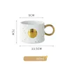 Tassen Kreative Keramik Gold Mond Sonne Kaffee Mit Handgriff Porzellan Tee Milch Tassen Nordic Hause Büro Wasser Becher Tasse nette GiftMugs