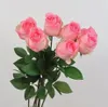Rose Single Branch Super Realistic Faux Floral Hand Fuktgivande Rosor Imitation Fake Blomma Vardagsrum Matbord Sovrum Blommor Art