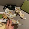 2022 estate Sandali da donna di alta qualità Piattaforma con fibbia di moda Tacco spesso Vera pelle Scarpe da donna alla moda Sandalo di design scarpe di grandi dimensioni 35