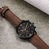 2022 Relogio Masculino Es Men Fashion Sport Rostfritt stål Fodral Läderband Kvarts Business Wrist Reloj Hombr Y220707