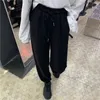 HOUZHOU Damen-Sporthose, Übergröße, graue Jogger, Sweatpant, lockere Spur, schwarze Jogginghose für Damen, modisch, 220325