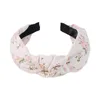 Elegante Blumendruck-Knoten-Haarbänder für Frauen und Mädchen, Haarbänder mit Schleife, Stirnbänder, Haarband, Kopfbedeckung, modisches Haar-Accessoire