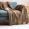 Couvertures Bohemian Gebreide Dekens Sofa Gooi Met Kwasten Kleurrijke Sprei Dutje Airconditioning Nordic Thuis Decoratieve Blanket