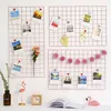 Iron Nordic Home Wall Holder Ins Decoration Grid Decor Frame Postcard Diy Art Display Storage Rack Shelf Organizer SW 220720