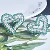 Stud Luxury Retro Emerald Gemstone oorbellen Ladies Certified 925 Sterling Silver Heart Shape Earring JewelryStud7110834