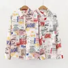 Blusas de mujer Camisetas Cartas divertidas Imprimir Harajuku Mujeres de manga larga Tops Llegada 2022 Botón blanco Vintage abajo Blusa Camisa Mujer Blu