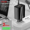 Chargeur USB C 65W alimentation USB-C 2 Ports chargeurs rapides QC 3.0 PD GaN chargeur rapide pour MacBookPro Air iPhone 14 13 12 Pro Huawei Xiaomi