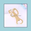 Golden Wedding Souvenirs Digital 50 Bottle Opener 50Th Birthday Anniversary Gift For Guest Drop Delivery 2021 Openers Kitchen Tools Kitchen