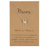 Constellation Zodiac Necklace Jewelry for Women Antique Style Designad 12 Horoskop Oxe Aries Leo Halsband presenter GC1372