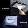 Support de boîte à mouchoirs pour pare-soleil de voiture, 1 pièce, étui de couverture en cristaux scintillants, Clip en cuir PU, magnifique siège arrière, accessoires automobiles 220523