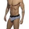 Shorts masculinos listra preta sexy cintura baixa homens roupas de banho verão apertado praia de praia biquínis brincho de nadar de natação swimsuthmen