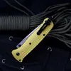 Promotion 537 Pocket Folding Knife M4 Titanium Coated Tanto Point Blade Aluminum Alloy Handle EDC Knives 2 Handle Colors